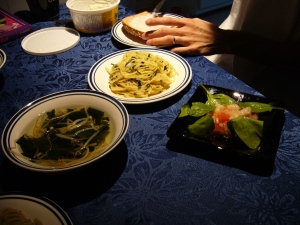 basil pasta and shrimp salad