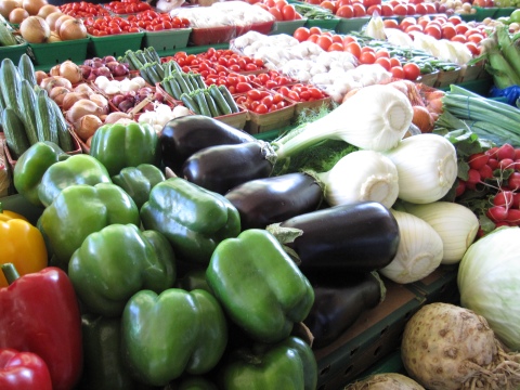 veggies display
